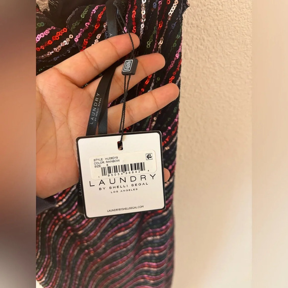 Laundry by Shelli Segal Rainbow Slip NWT Sequin Dress Size 8 - Picture 5 of 7